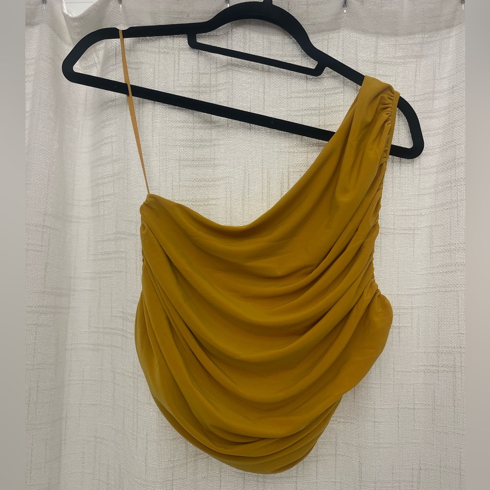 Mustard colored - one shoulder top